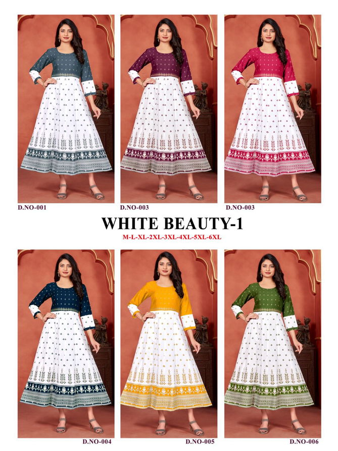 White Beauty Vol 1 By Banwery Printed Kurtis Catalog